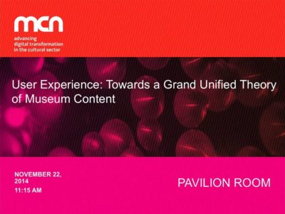 image for resource User Experience: Towards a Grand Unified Theory of Museum Content